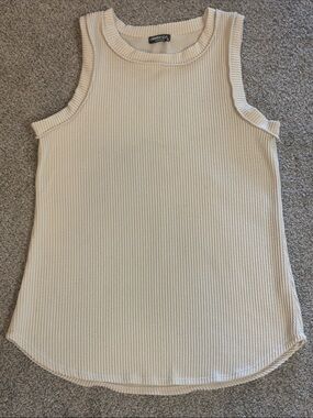 HEIMISH USA Cream Ribbed Knit Tanktop